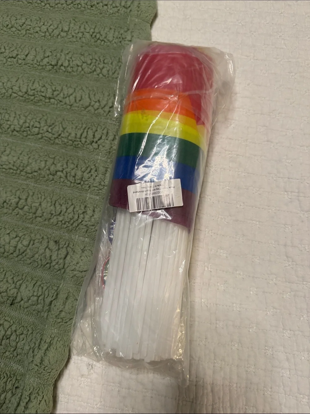NWT RAINBOW PRIDE FLAGS & WRISTBANDS Multicolor Party Decorations